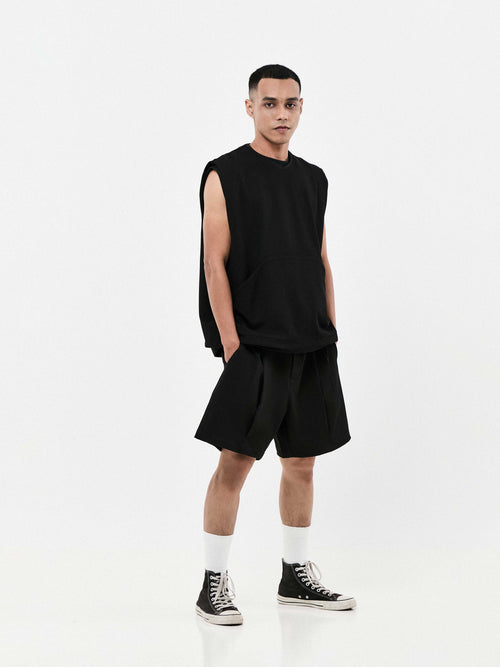 Casual Quarter Suit Shorts | Black