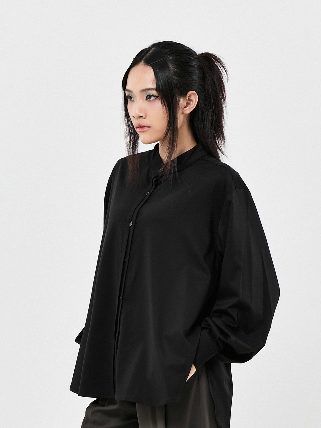 Office Bow Long Sleeve Shirt | White