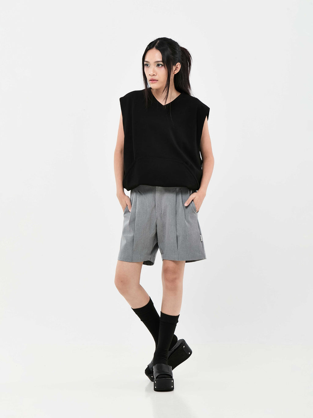 Casual Quarter Suit Shorts | Grey