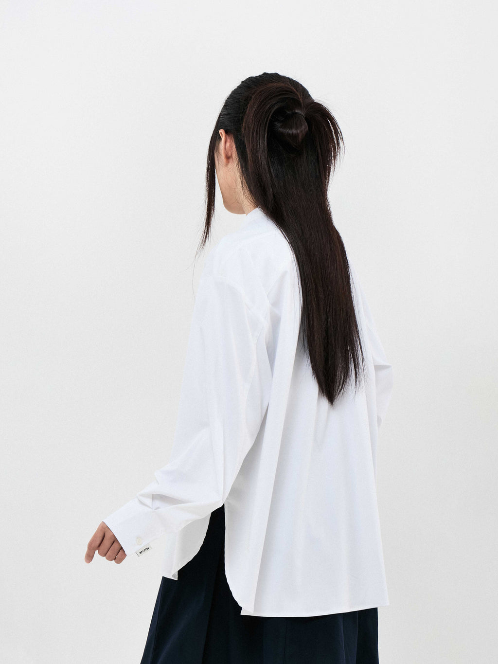 Office Bow Long Sleeve Shirt | Black