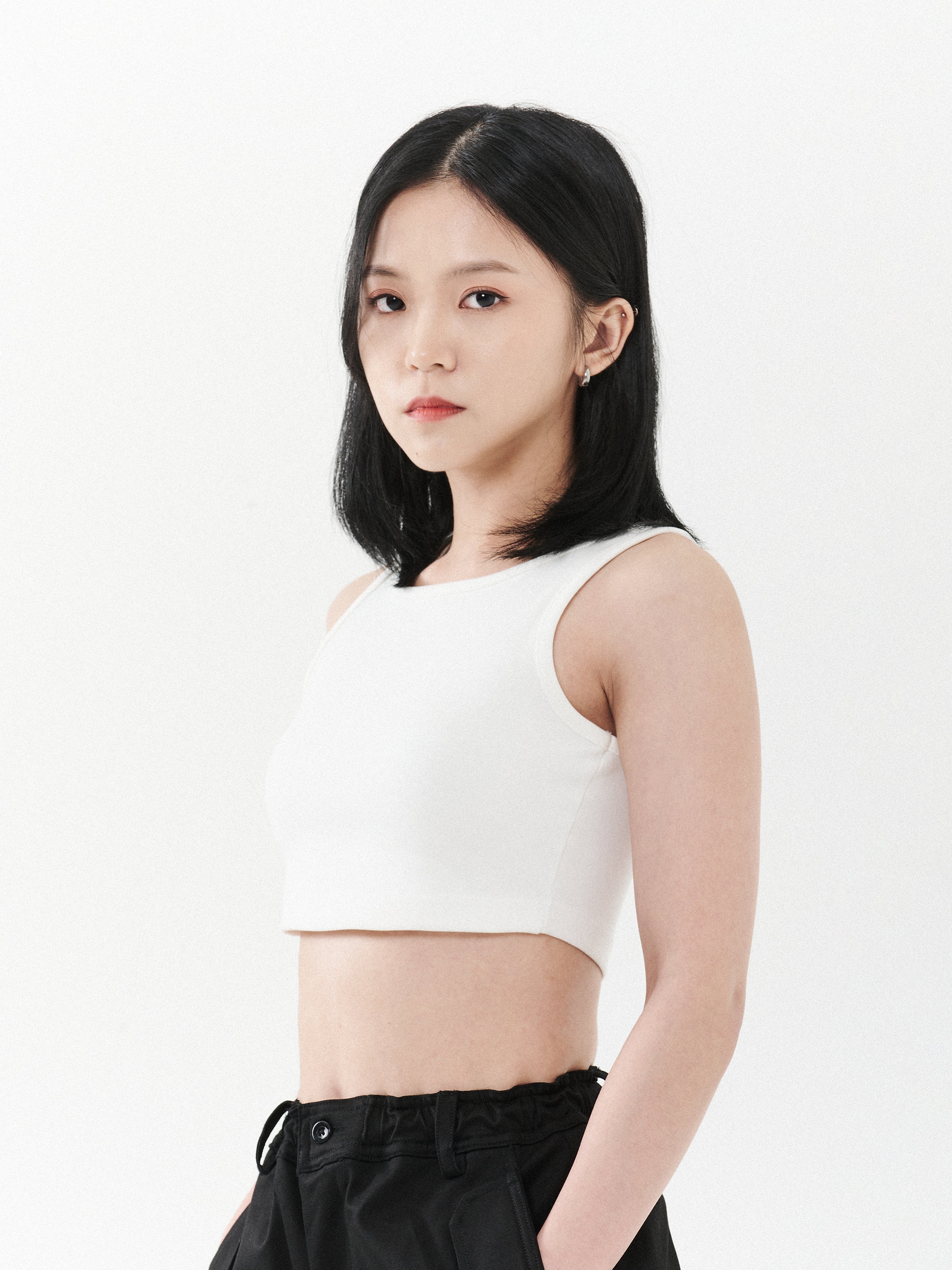 Cropped Tank Top | White