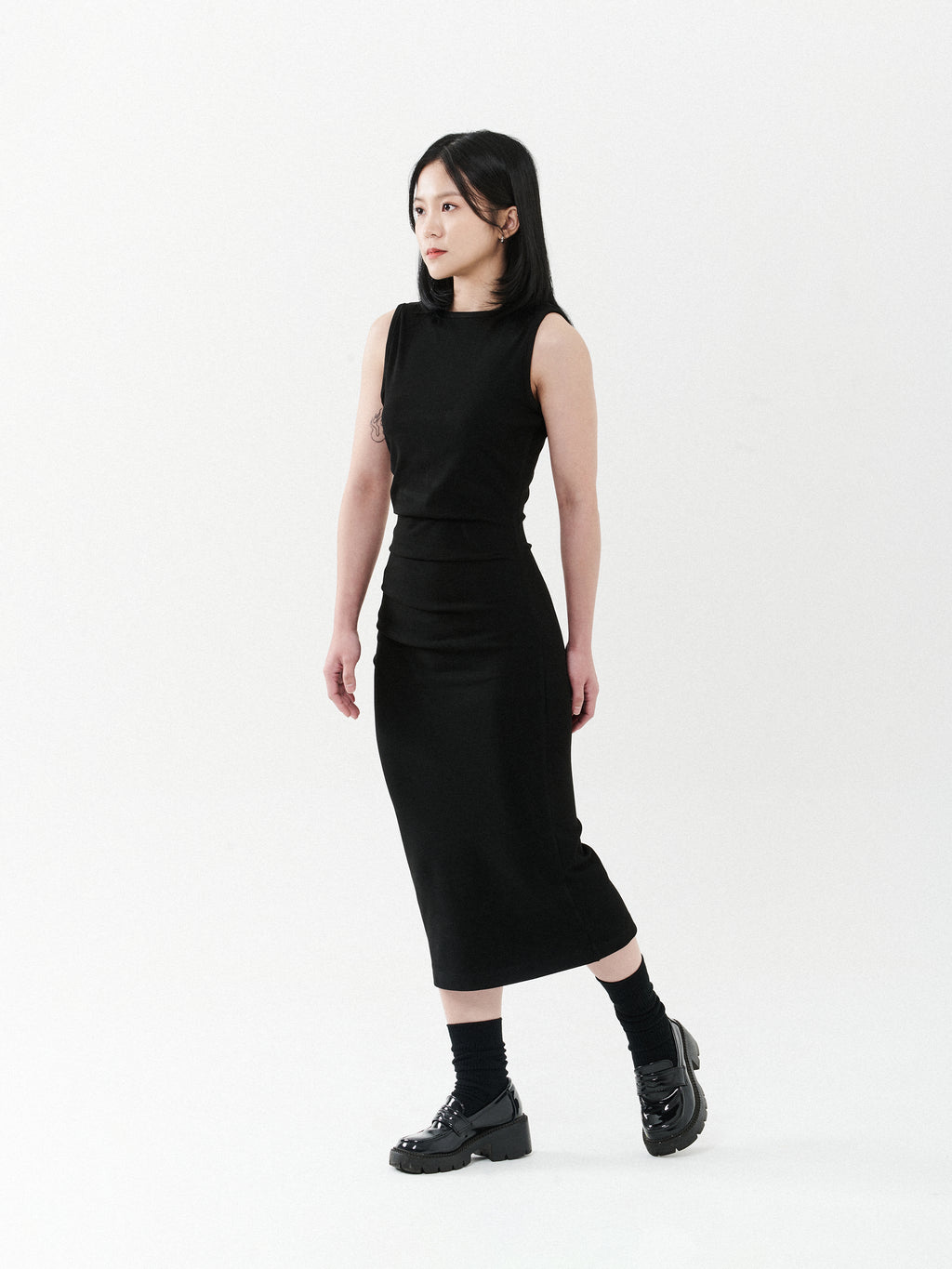 Invisible Zipper Slit Bodycon Dress