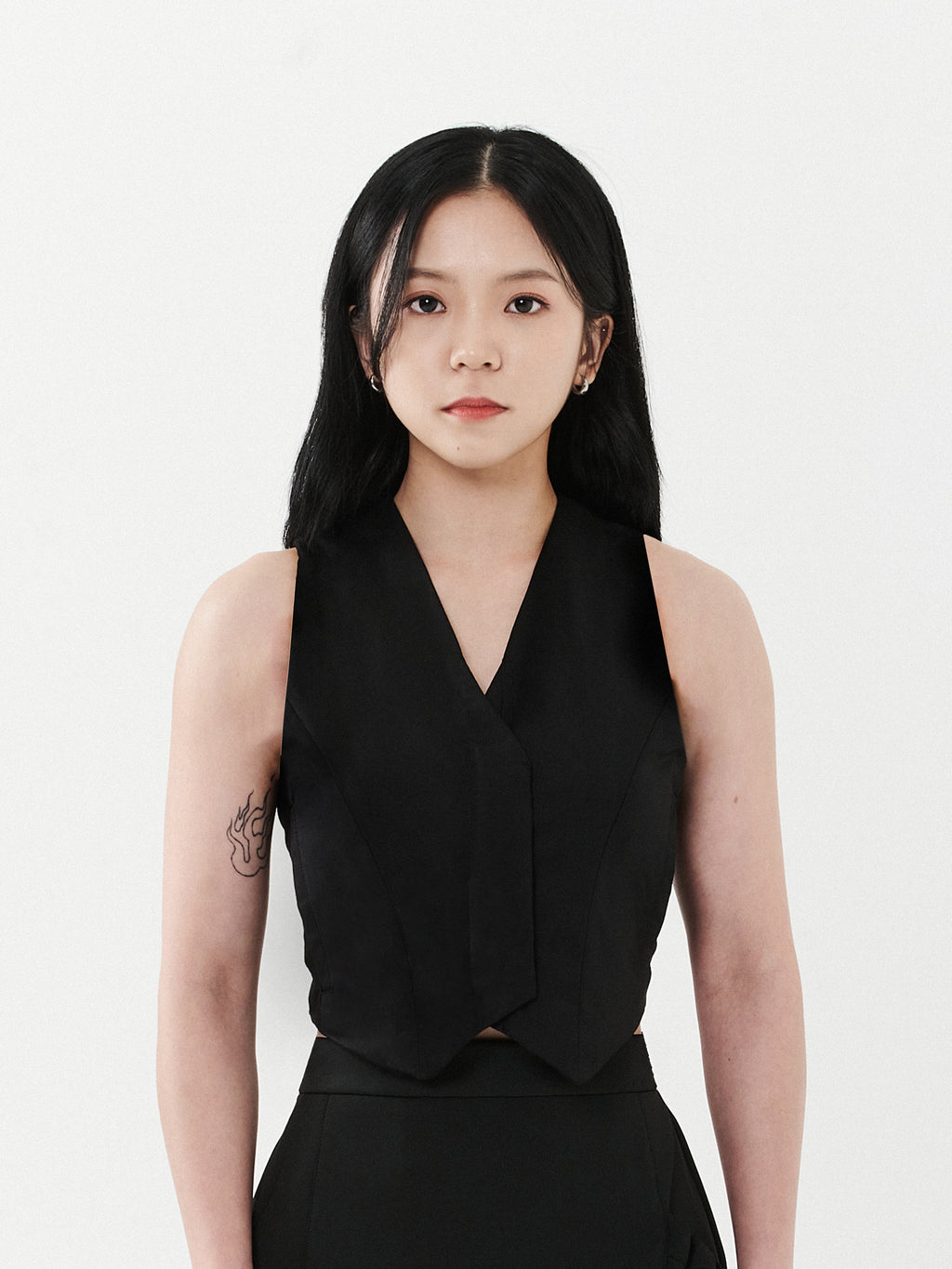 Tailored Hidden Zip Vest Top