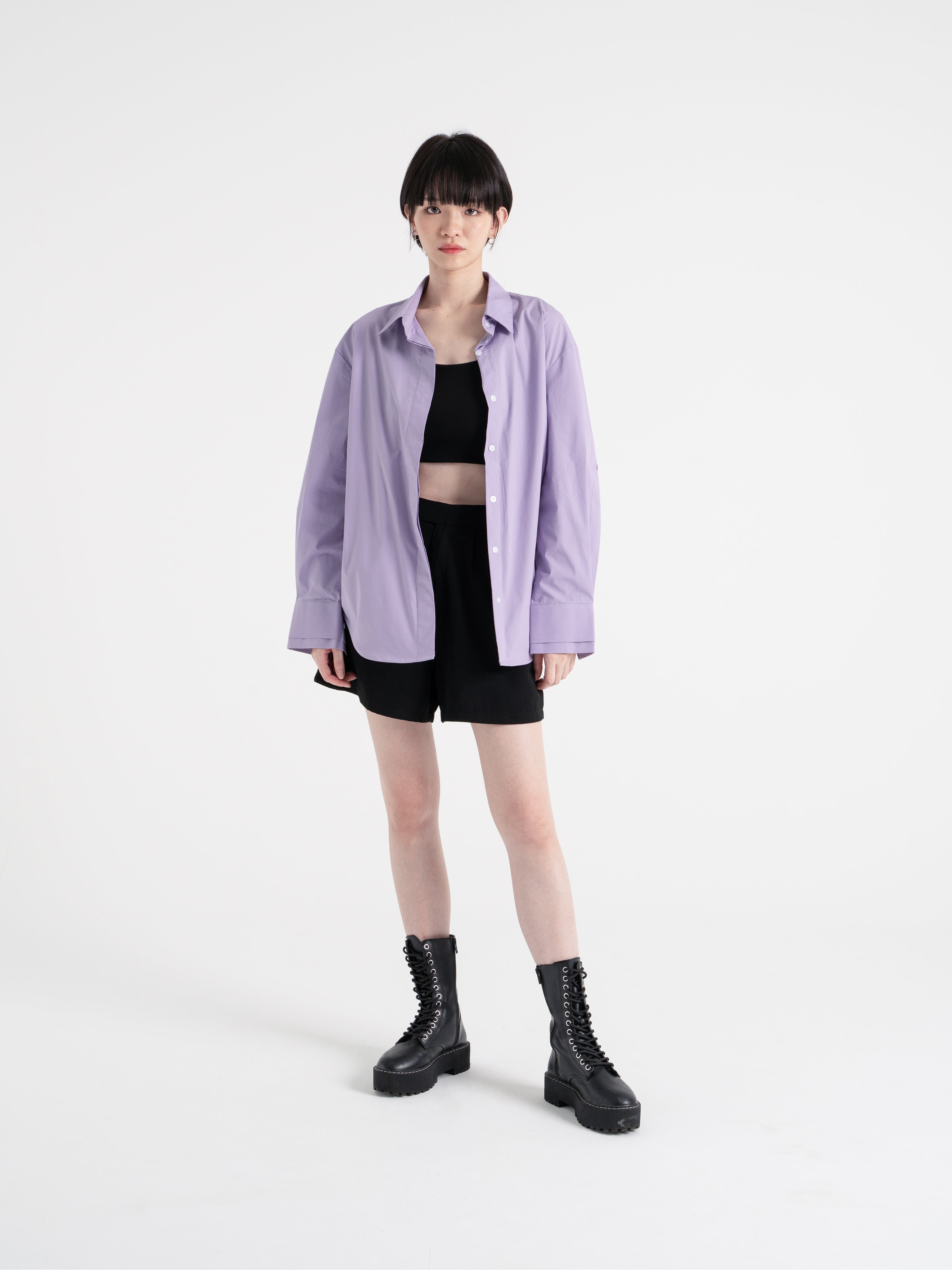 Neucvr Classic - Button Up Boyfriend Shirt (Purple)