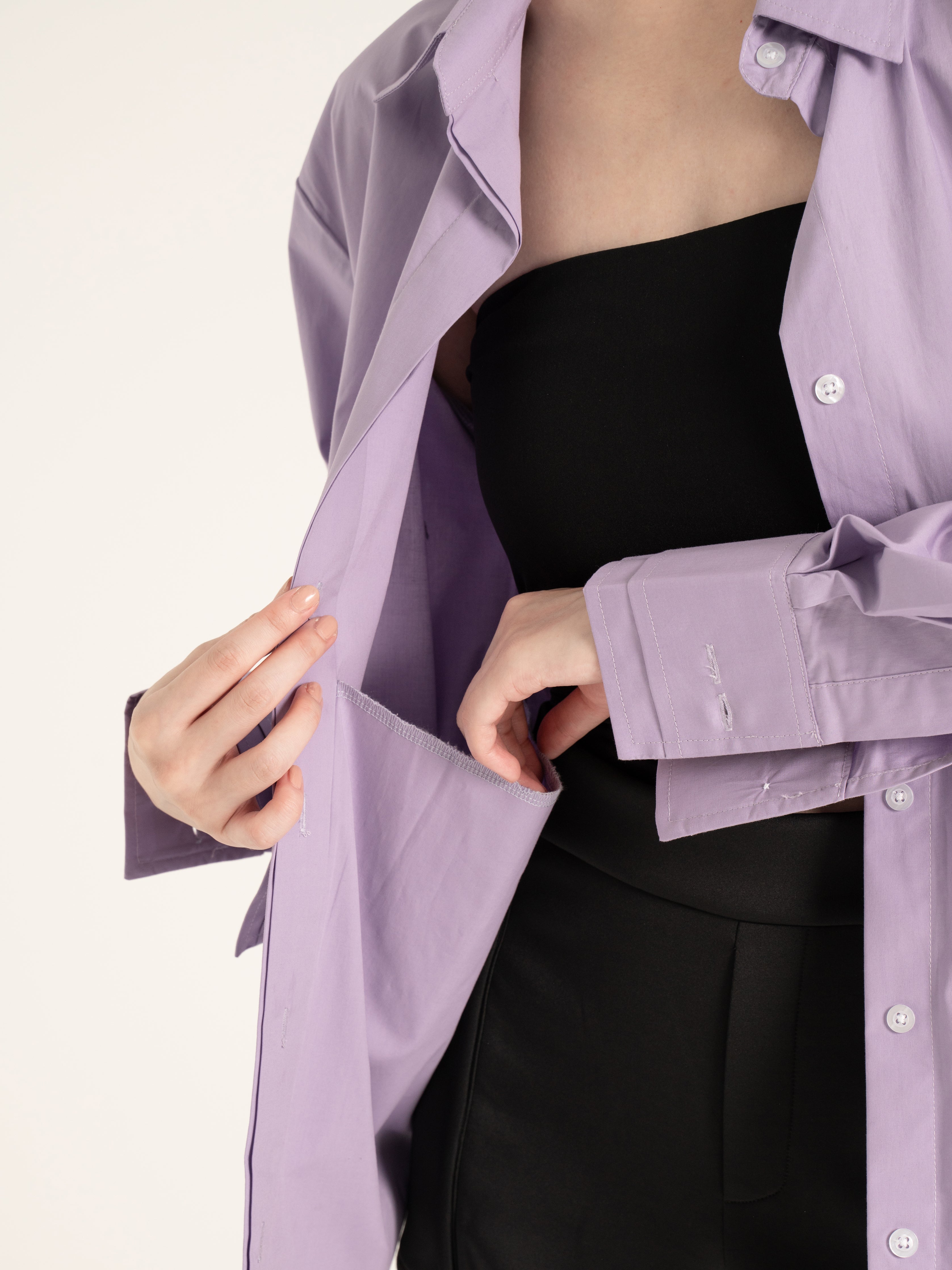 Neucvr Classic - Button Up Boyfriend Shirt (Purple)