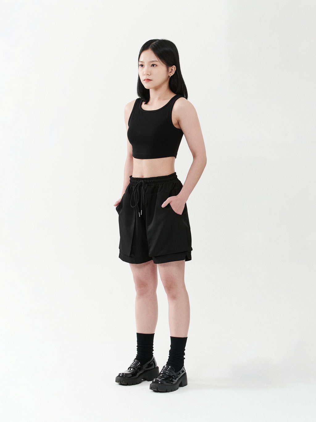 Cropped Tank Top | Black