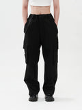 Side Split Zipper Cargo Pants | Black