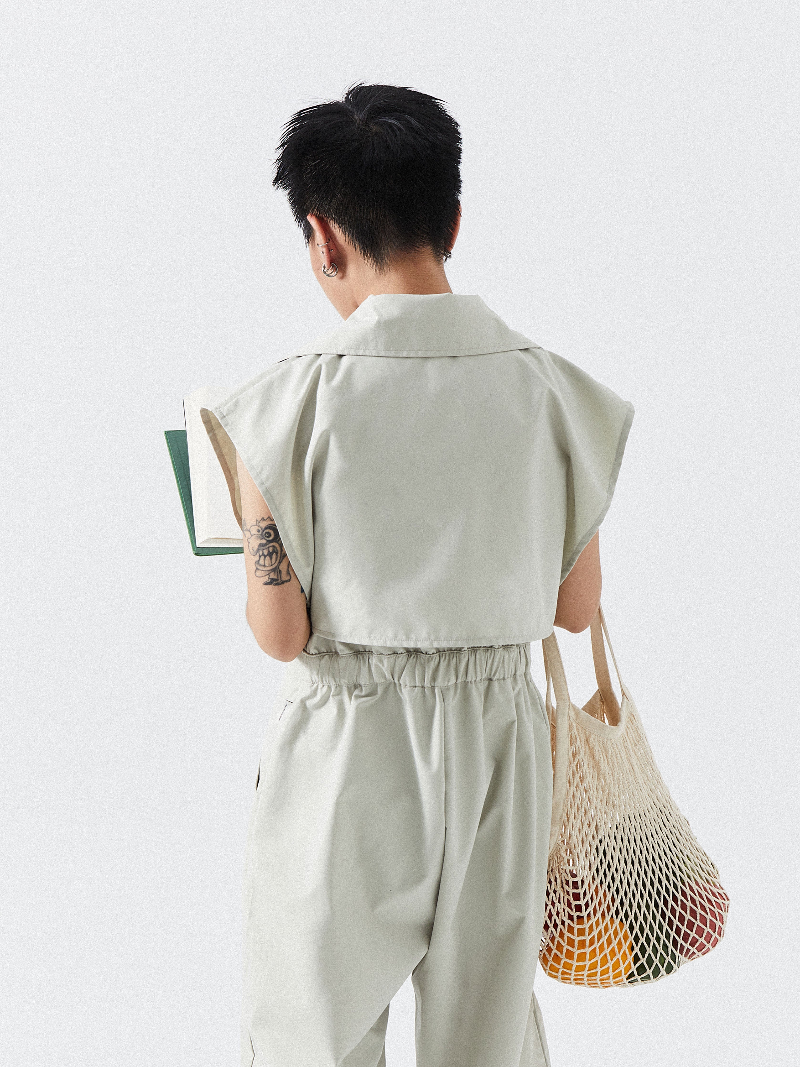 Short Cloak Workwear Jumpsuit