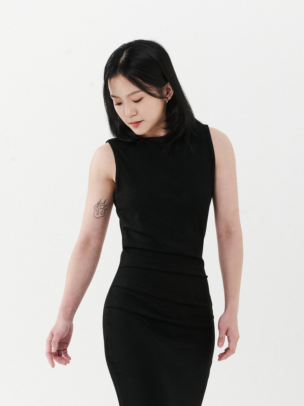 Invisible Zipper Slit Bodycon Dress