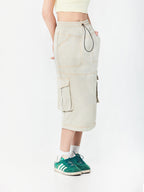 Midi Cargo Skirt | Grey