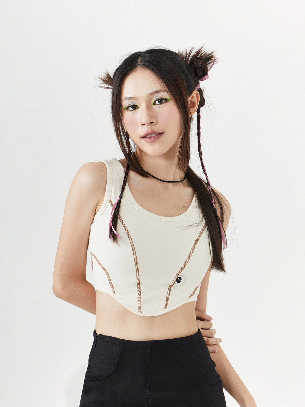 Ribbed Easy Corset Top | Black