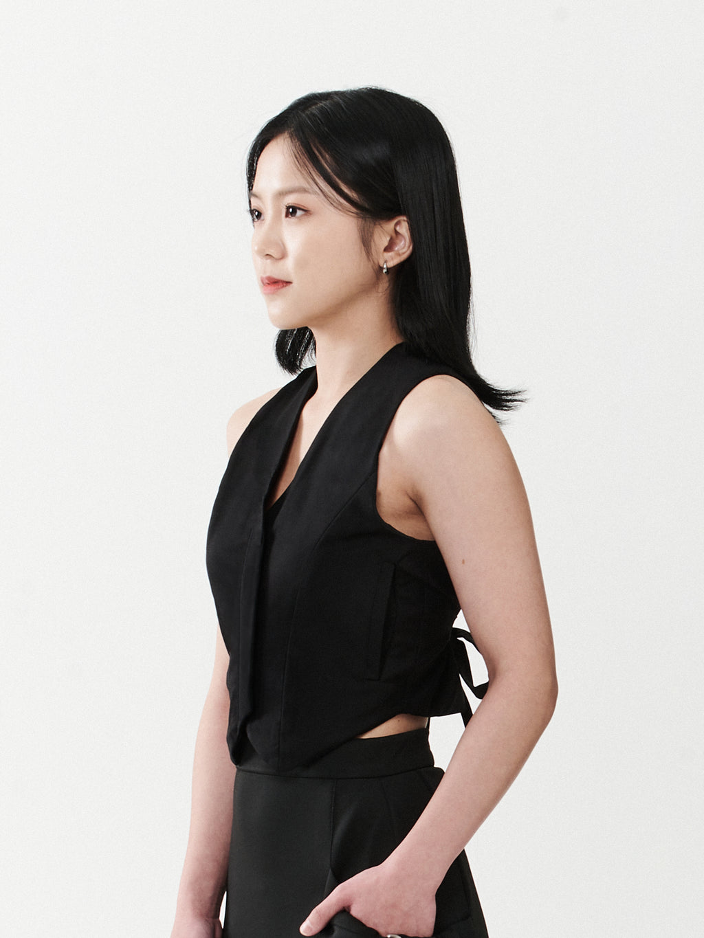 Tailored Hidden Zip Vest Top