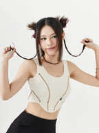 Ribbed Easy Corset Top | Black