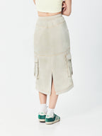 Midi Cargo Skirt | Grey