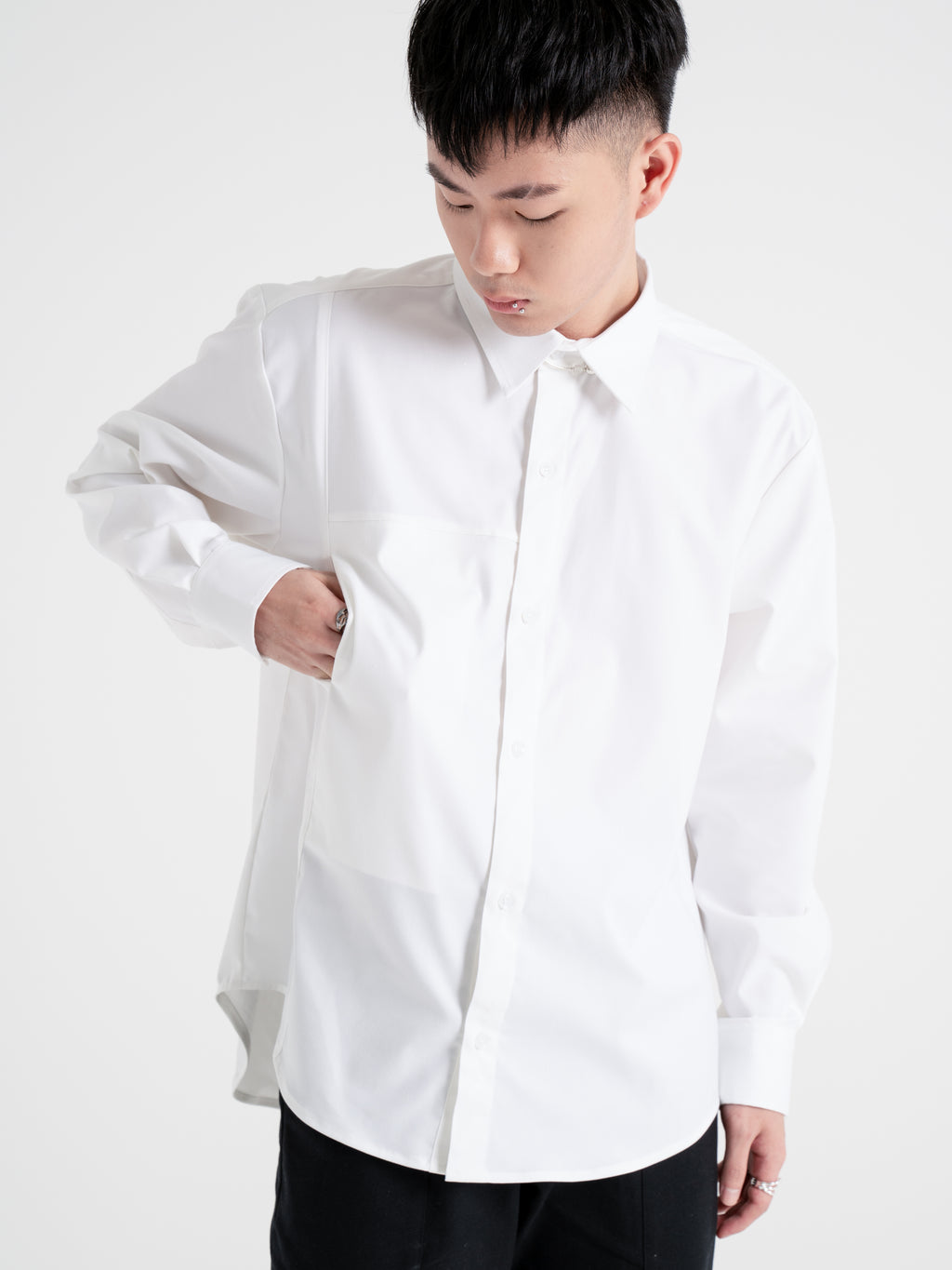 Neucvr Classic - Hidden Edge Pocket Long Sleeve Shirt (White)