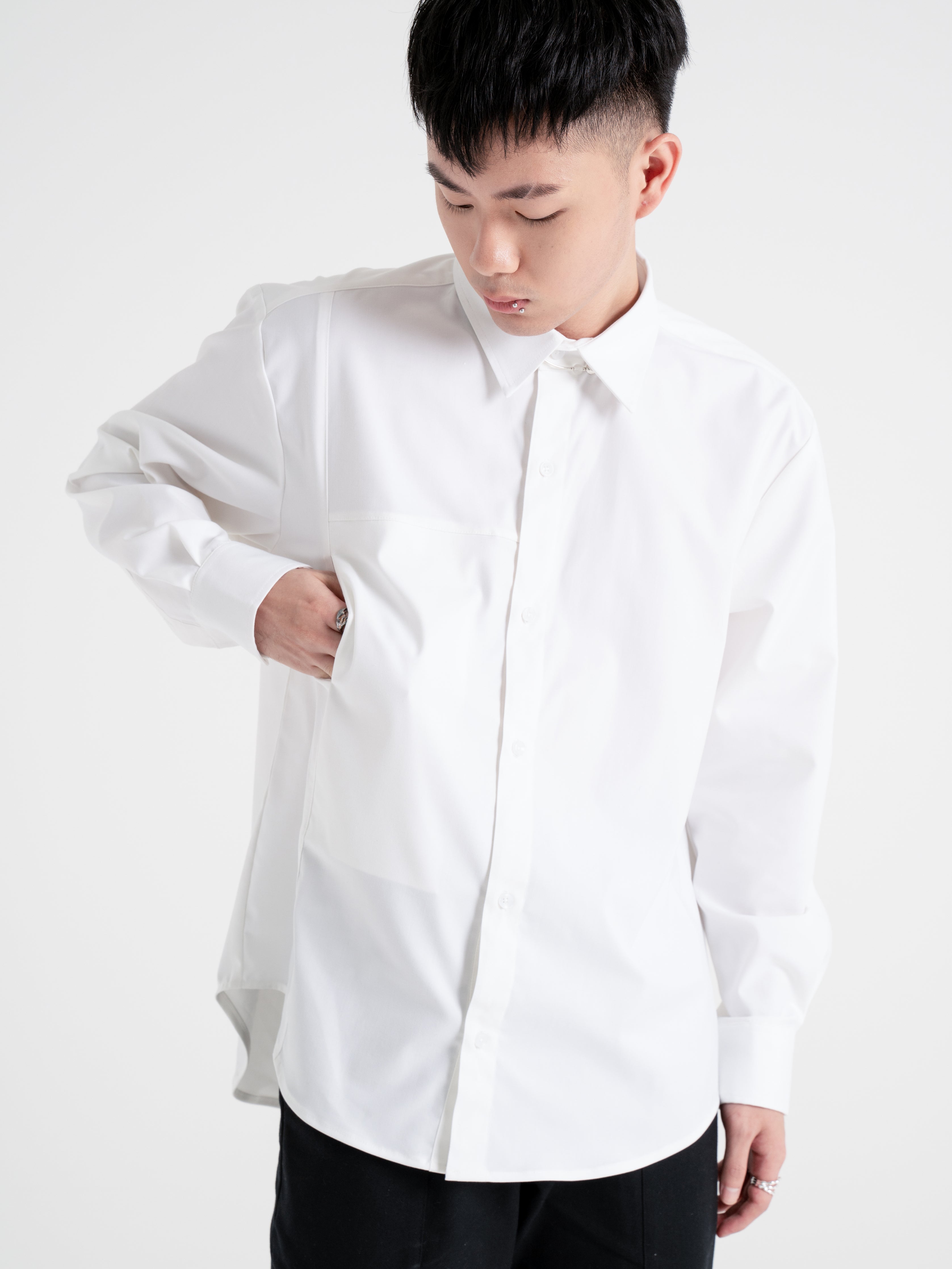 Neucvr Classic - Hidden Edge Pocket Long Sleeve Shirt (White)