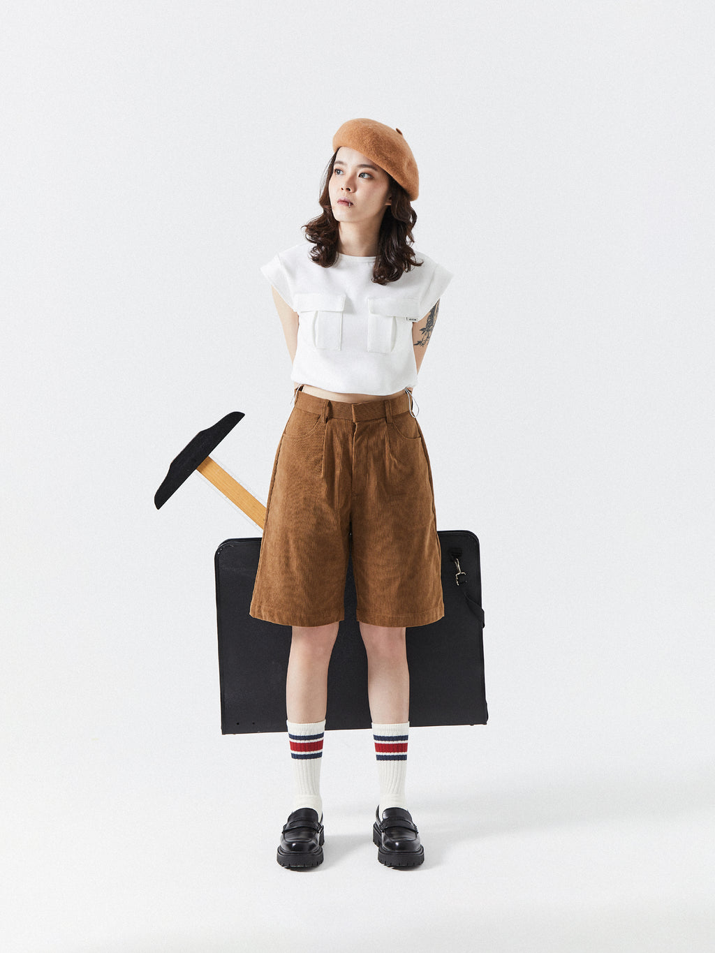 NCVR Dual Pocket Drawstring Waist Top