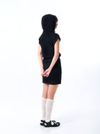 Rough Cut Hooded Dress