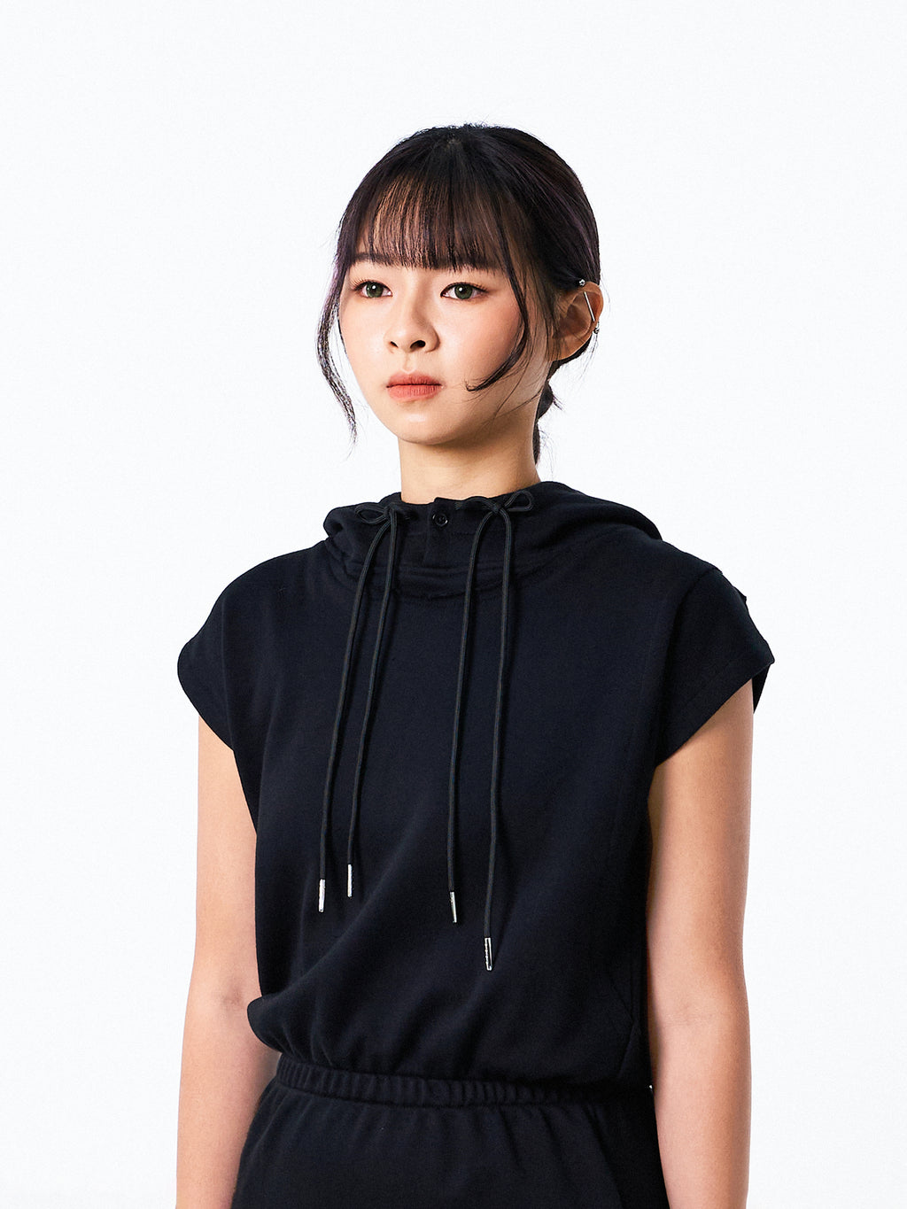 Rough Cut Hooded Dress