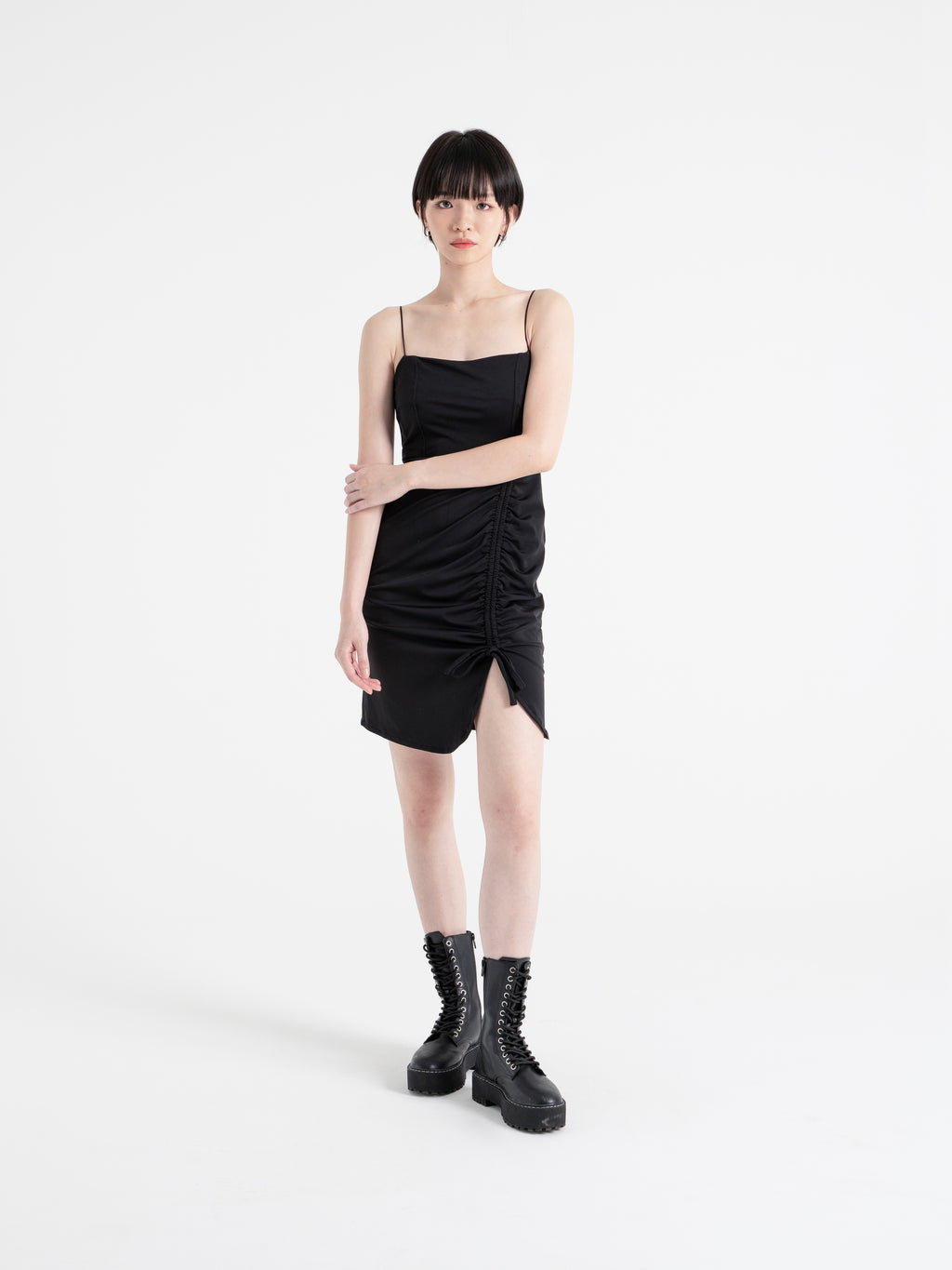 NCVR - Ruched Strap Mid Dress
