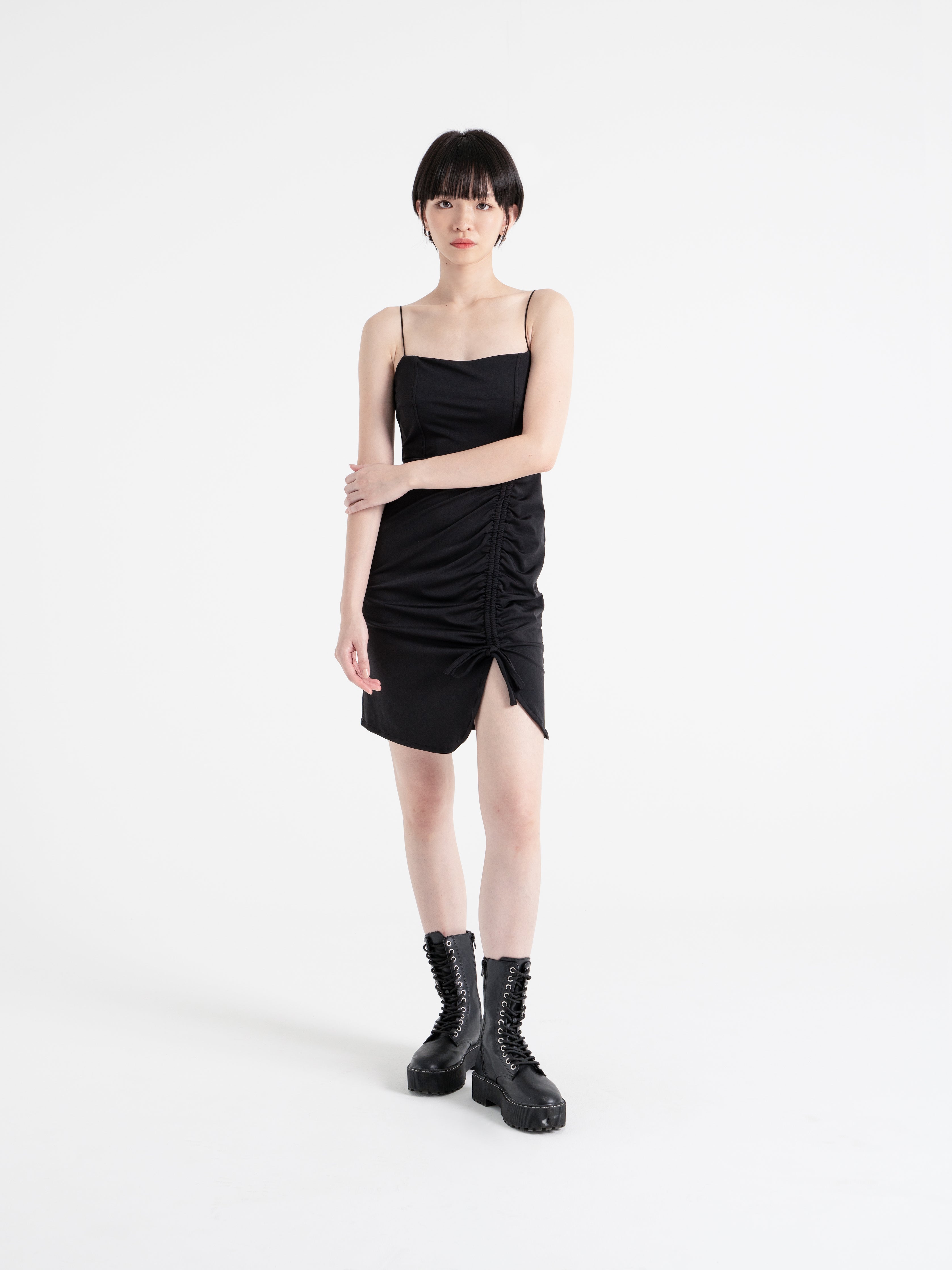 NCVR - Ruched Strap Mid Dress