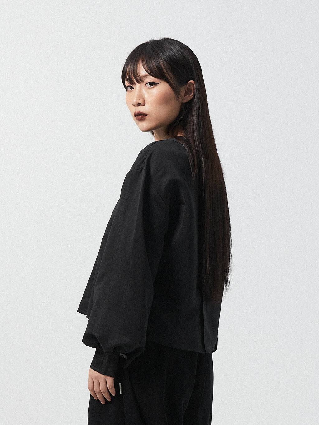 Grace Pleated Long Sleeve Top | White
