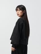 Grace Pleated Long Sleeve Top | White