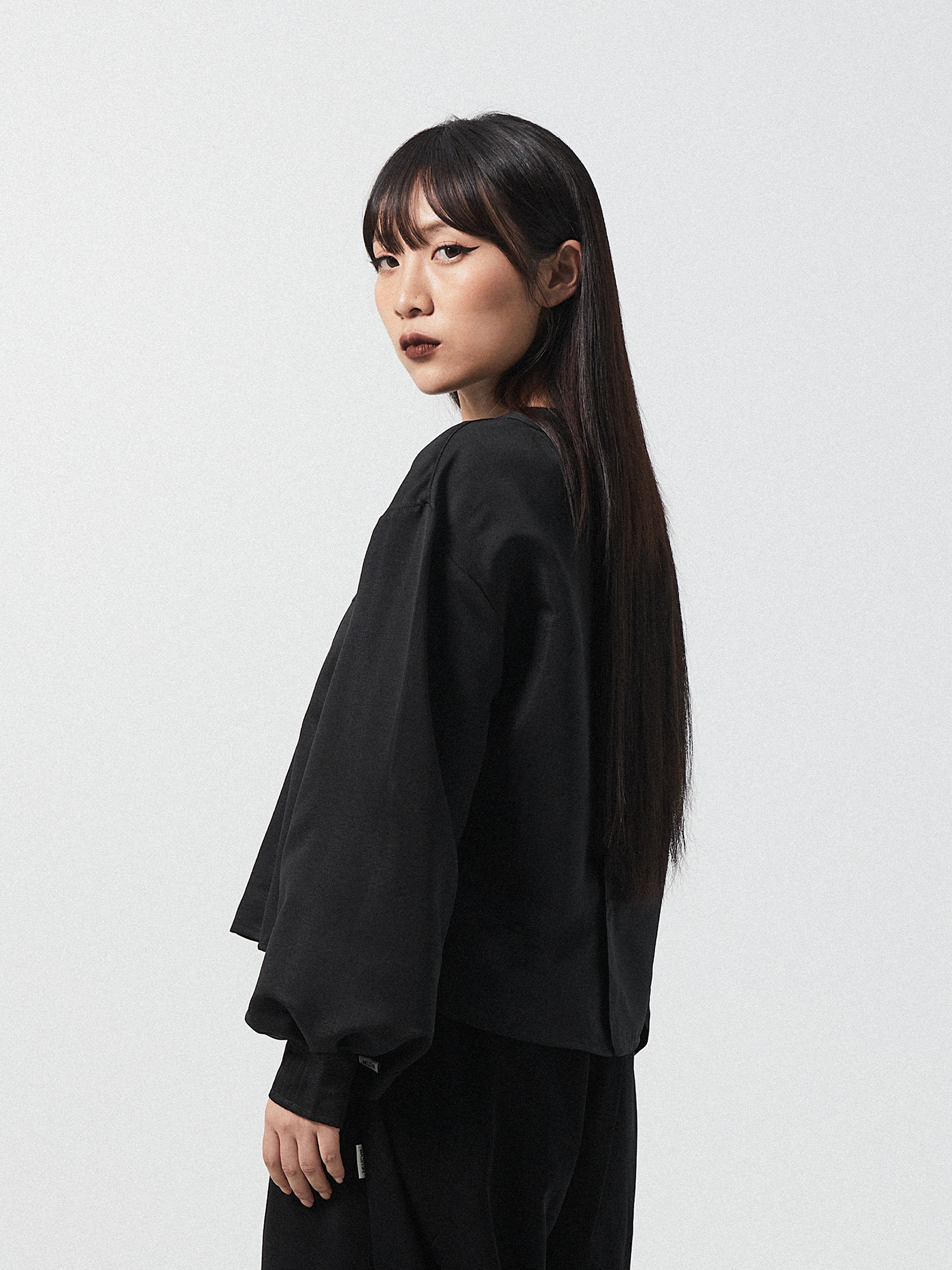 Grace Pleated Long Sleeve Top | White
