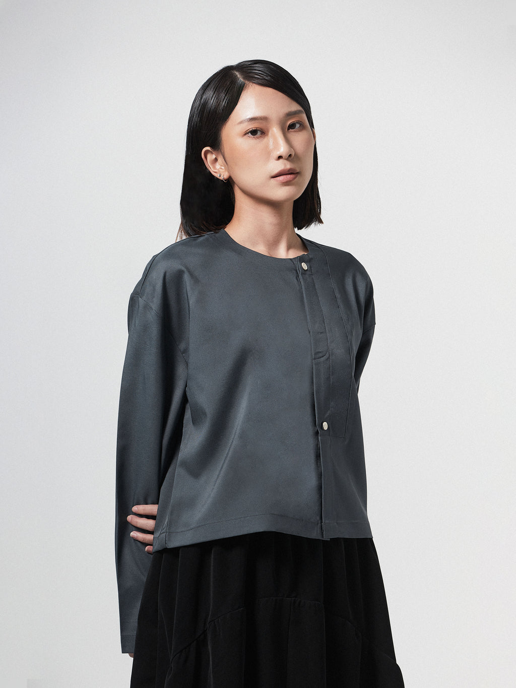 Kareem Placket Longsleeve Shirt | White