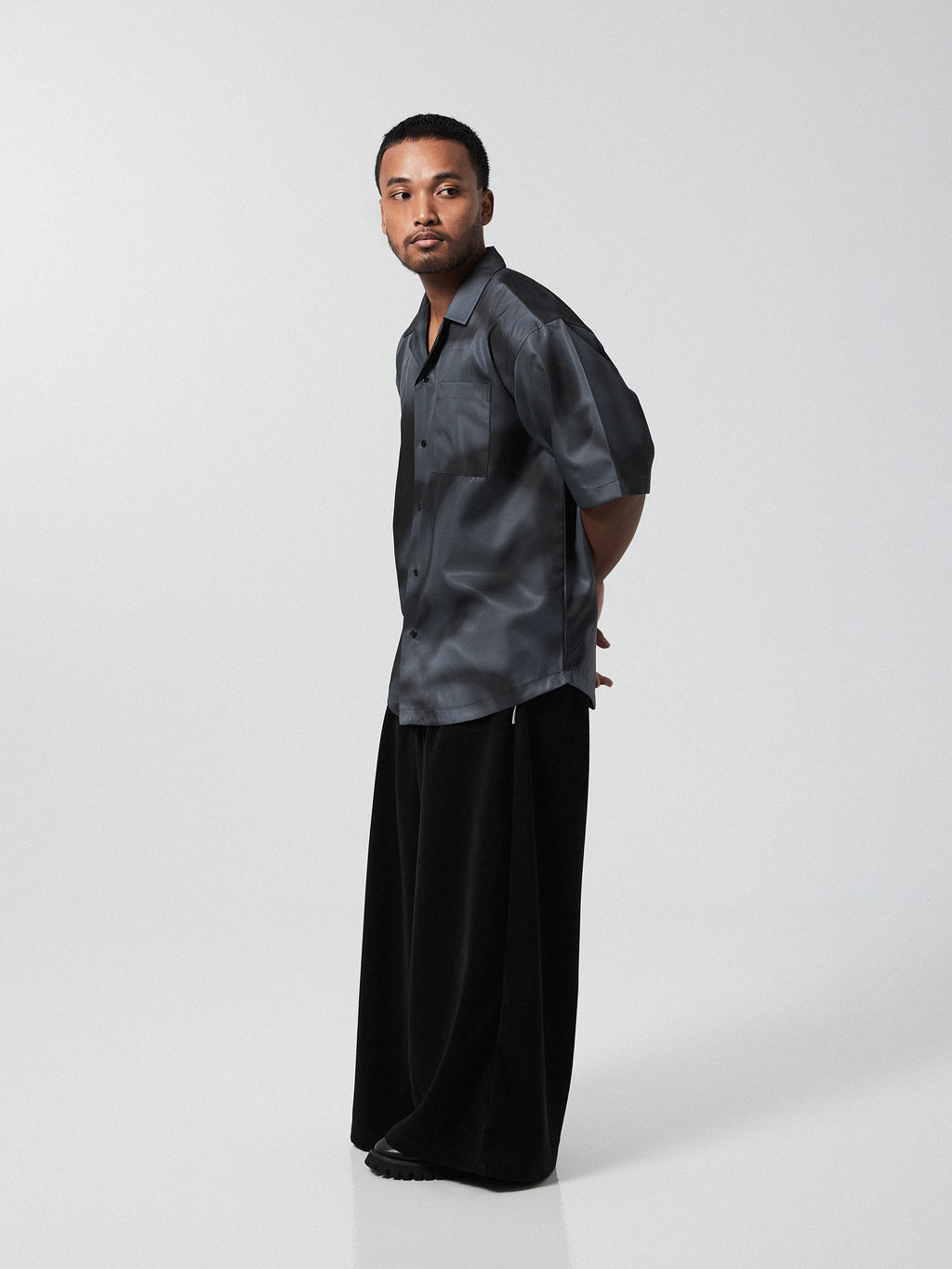 NCVR Grey Mosaic Cuban Shirt | Black