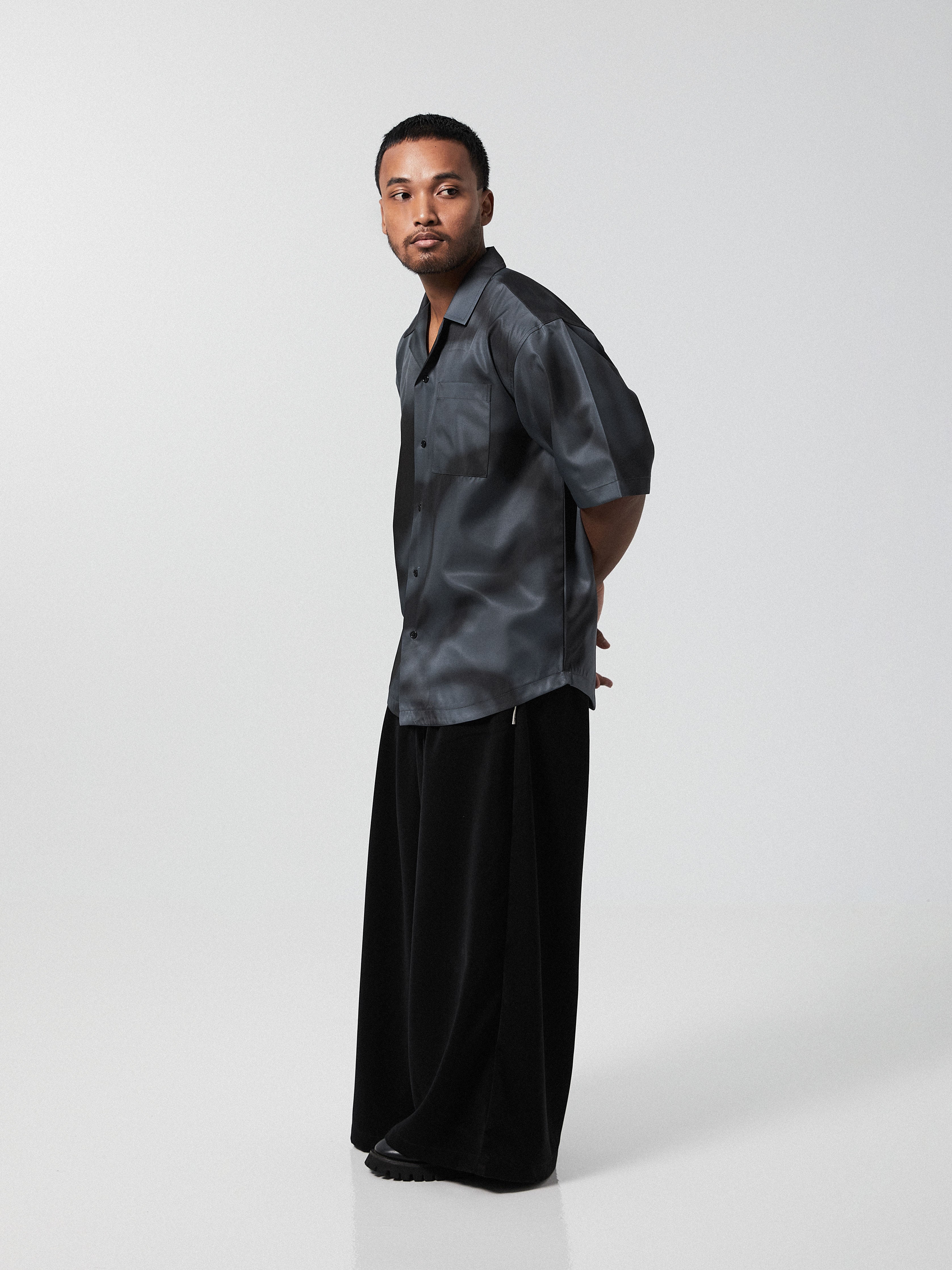 NCVR Grey Mosaic Cuban Shirt | Black