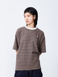 Cozy Stripes Emblem Tee | Brown
