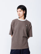 Cozy Stripes Emblem Tee | Brown