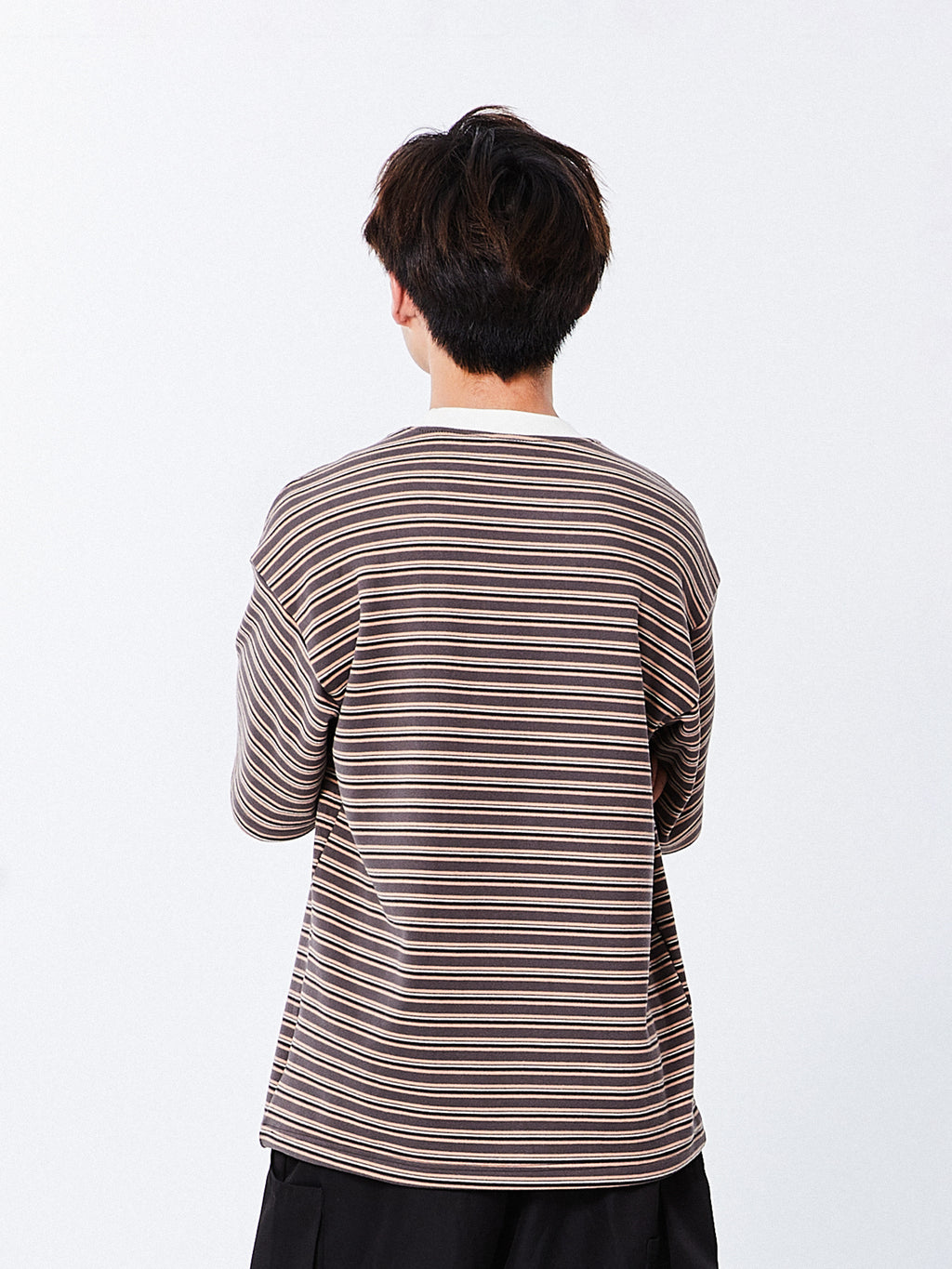 Cozy Stripes Emblem Tee | Brown