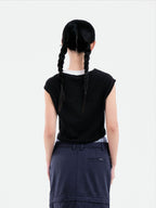Build-In Layer Cropped Top | Black