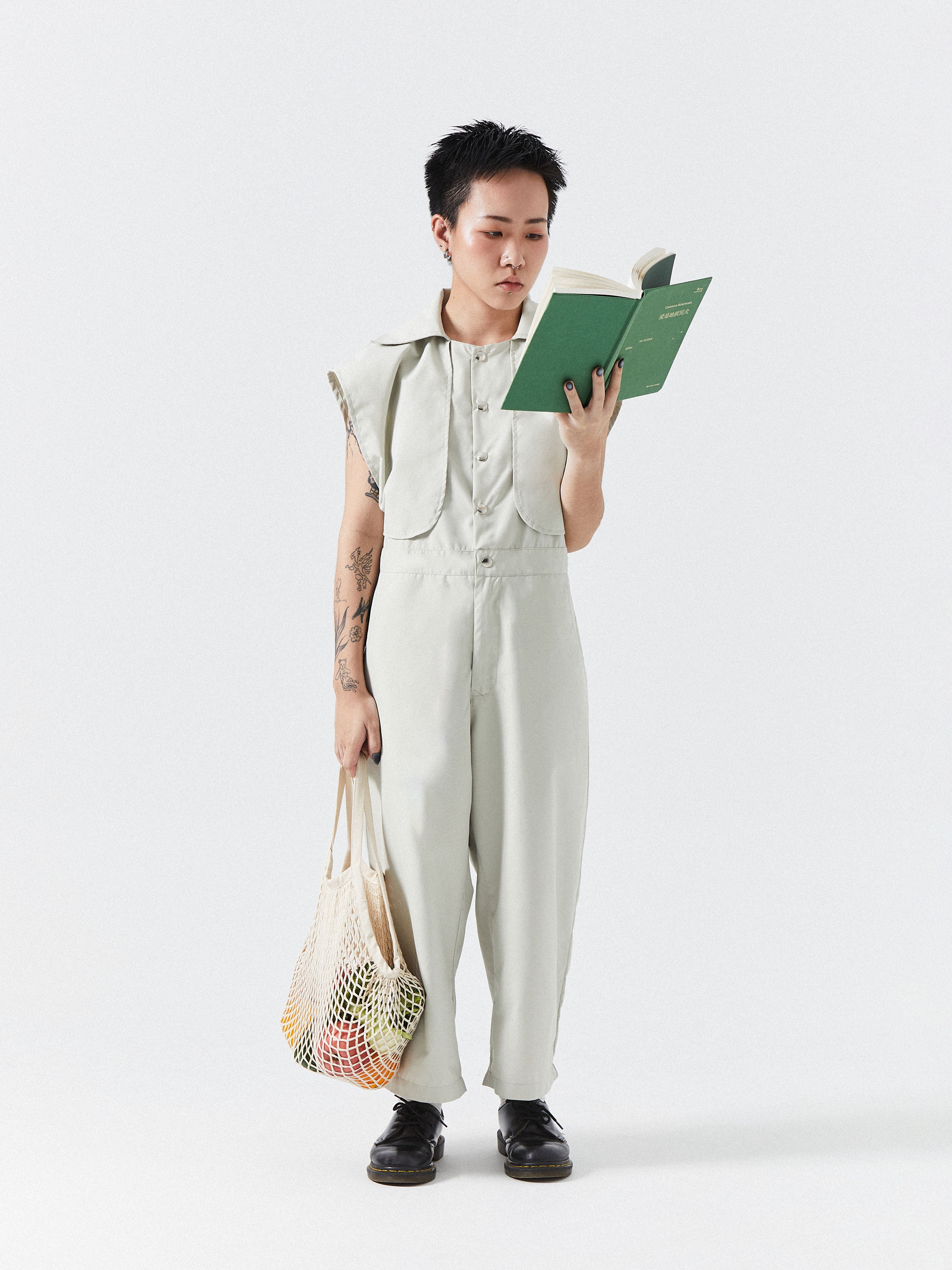 Short Cloak Workwear Jumpsuit